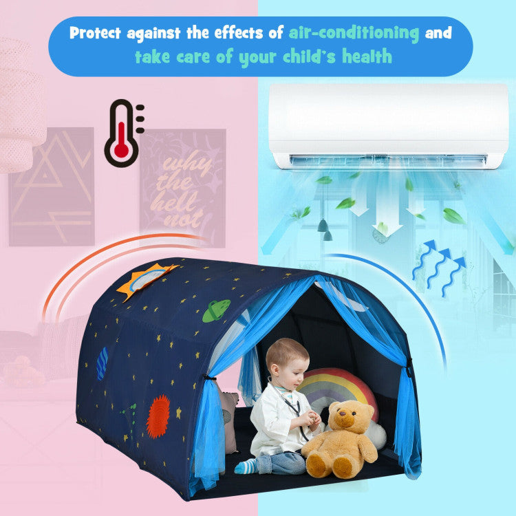 Kids Galaxy Starry Sky Dream Portable Kids Bed Play Tent with Double Net Curtain