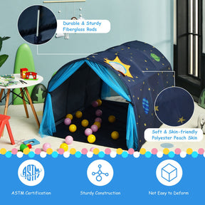 Kids Galaxy Starry Sky Dream Portable Kids Bed Play Tent with Double Net Curtain