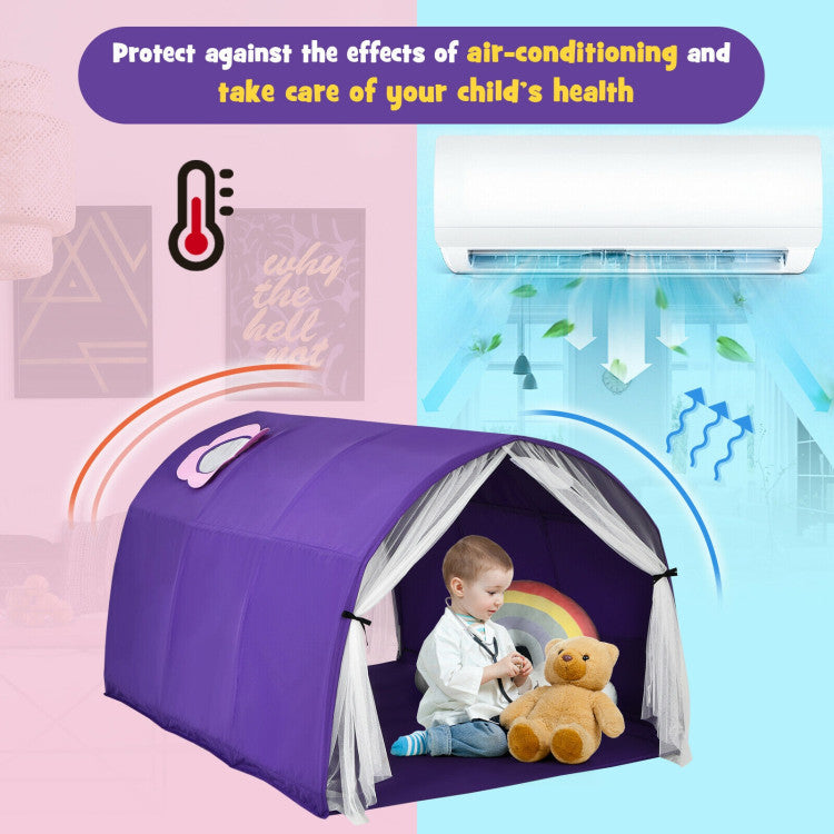 Kids Galaxy Starry Sky Dream Portable Kids Bed Play Tent with Double Net Curtain