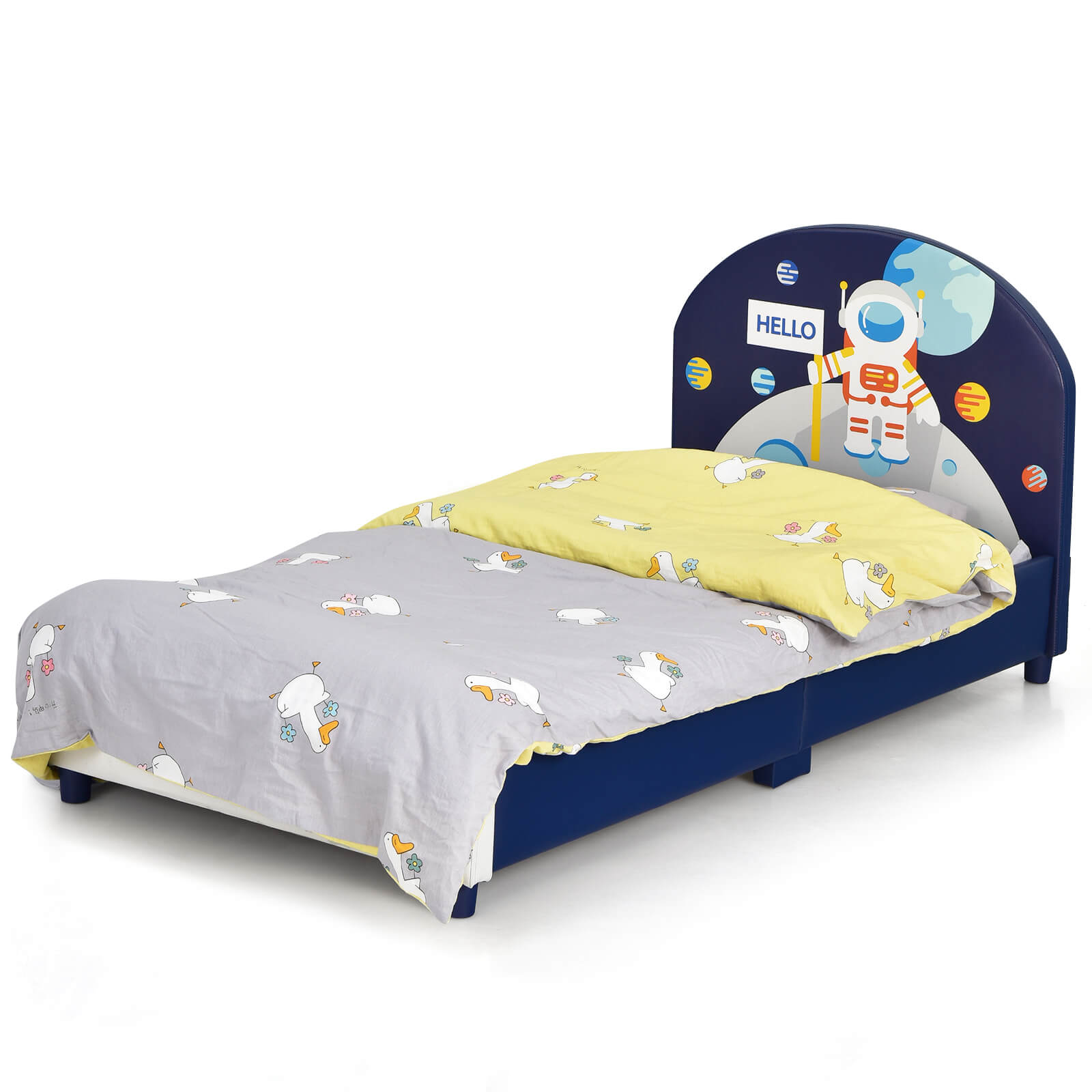 Kids Upholstered Bed with Headboard and Footboard