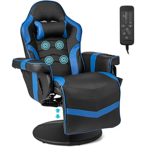 Massage Gaming Recliner Chair with Adjustable Height and 8 Modes