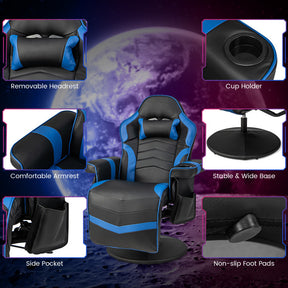 Massage Gaming Recliner Chair with Adjustable Height and 8 Modes