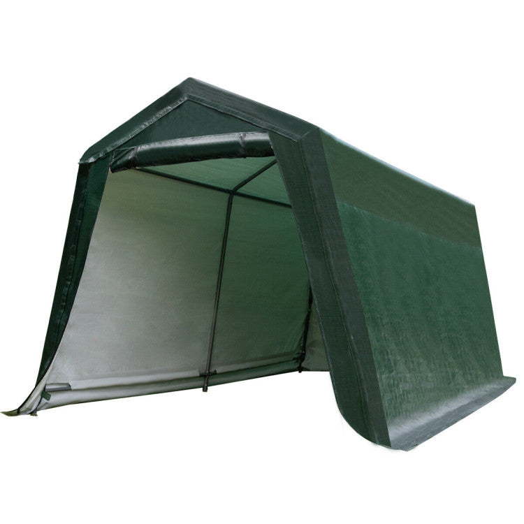 Outdoor Carport Shed with Sidewalls and Waterproof Ripstop Cover