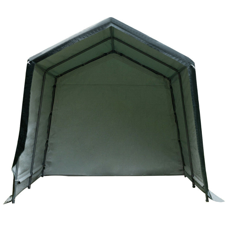 Outdoor Carport Shed with Sidewalls and Waterproof Ripstop Cover