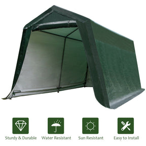 Outdoor Carport Shed with Sidewalls and Waterproof Ripstop Cover