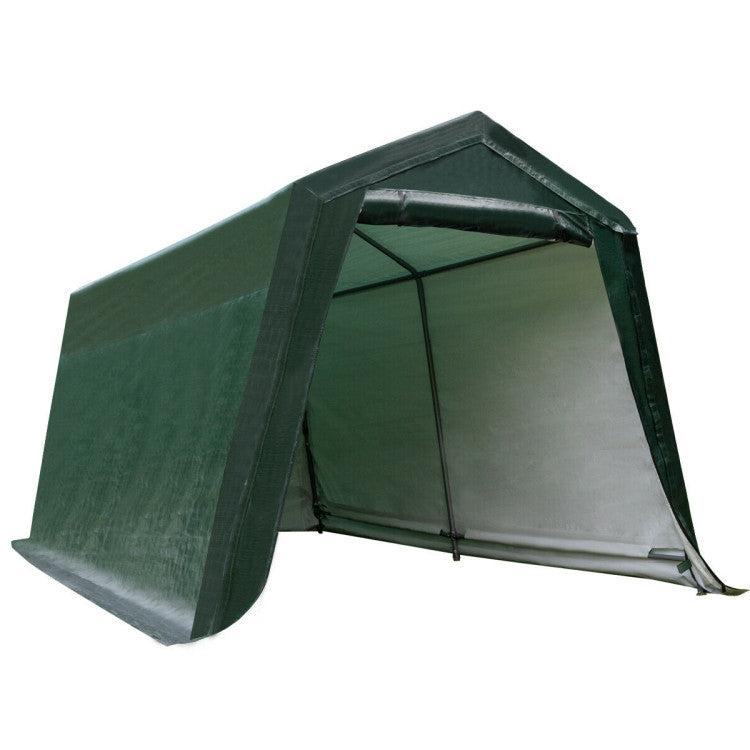 Outdoor Carport Shed with Sidewalls and Waterproof Ripstop Cover