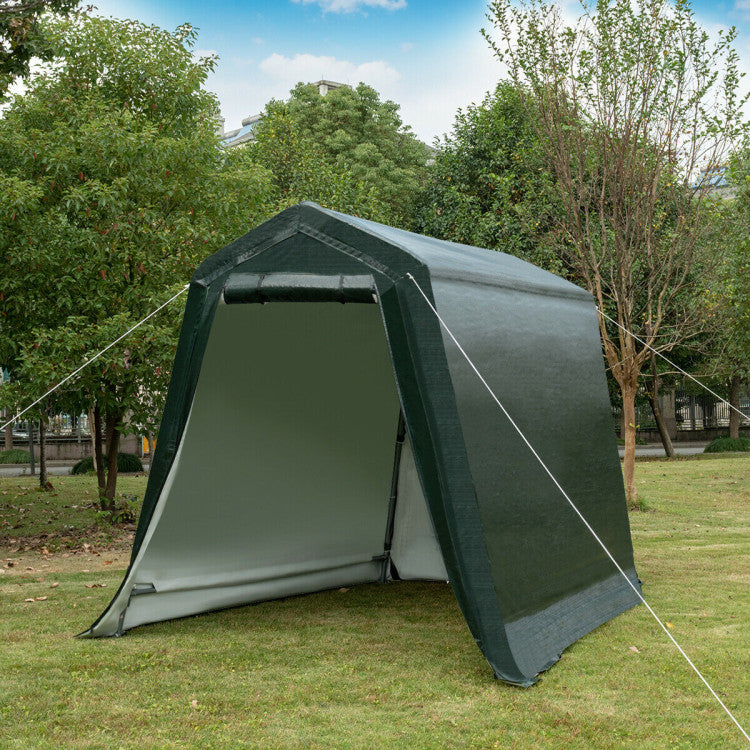 Outdoor Carport Shed with Sidewalls and Waterproof Ripstop Cover