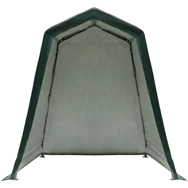 Outdoor Carport Shed with Sidewalls and Waterproof Ripstop Cover