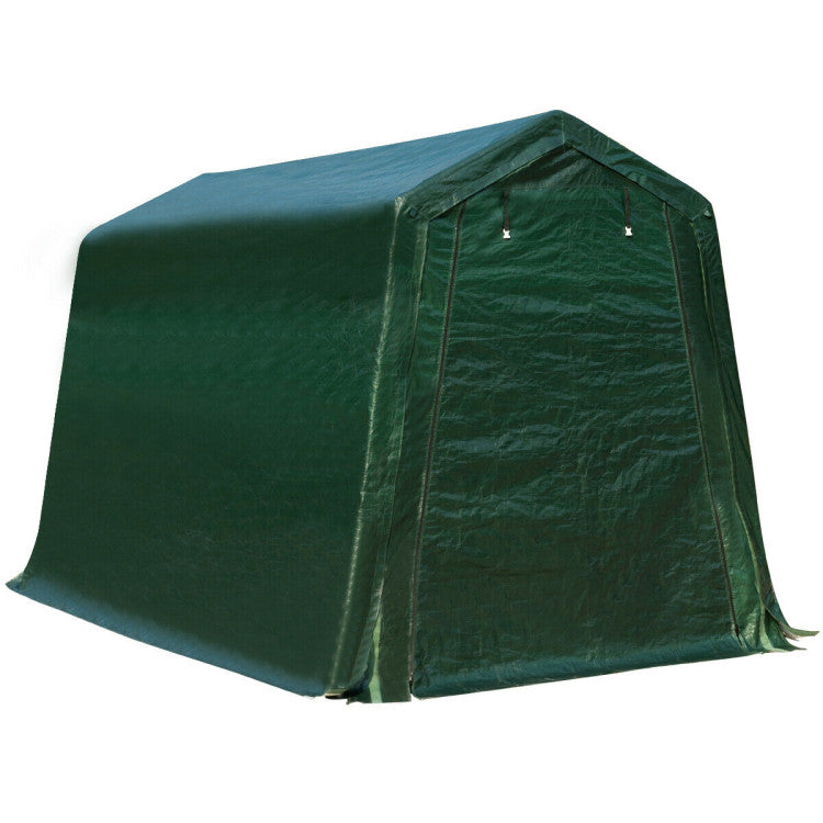 Outdoor Carport Shed with Sidewalls and Waterproof Ripstop Cover