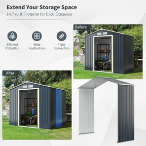 Outdoor Storage Shed Extension Kit for 7 Feet Shed Width