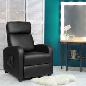 Recliner Massage Adjustable Wingback Single Chair with Side Pocket for Living Room