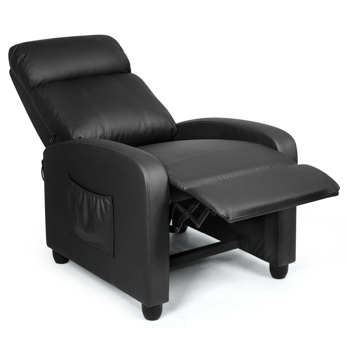 Recliner Massage Adjustable Wingback Single Chair with Side Pocket for Living Room