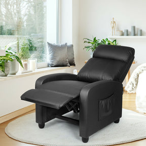 Recliner Massage Adjustable Wingback Single Chair with Side Pocket for Living Room