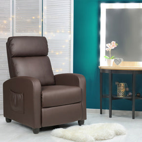 Recliner Massage Adjustable Wingback Single Chair with Side Pocket for Living Room