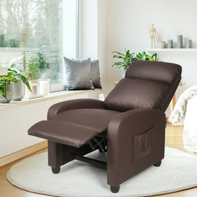 Recliner Massage Adjustable Wingback Single Chair with Side Pocket for Living Room