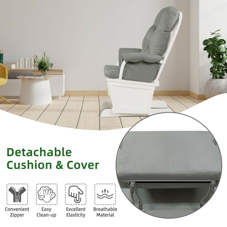 Recliners and Ottoman Set with Padded Armrests and Detachable Cushion