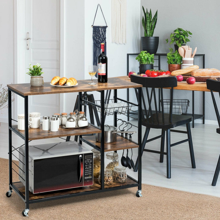 Industrial Kitchen Baker’s Storage Shelf with Rolling Wheels