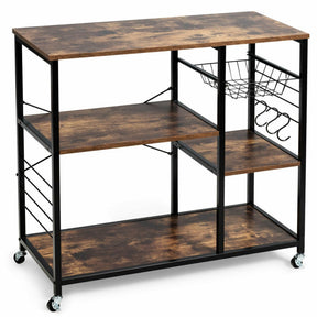 Industrial Kitchen Baker’s Storage Shelf with Rolling Wheels