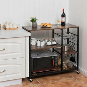 Industrial Kitchen Baker’s Storage Shelf with Rolling Wheels