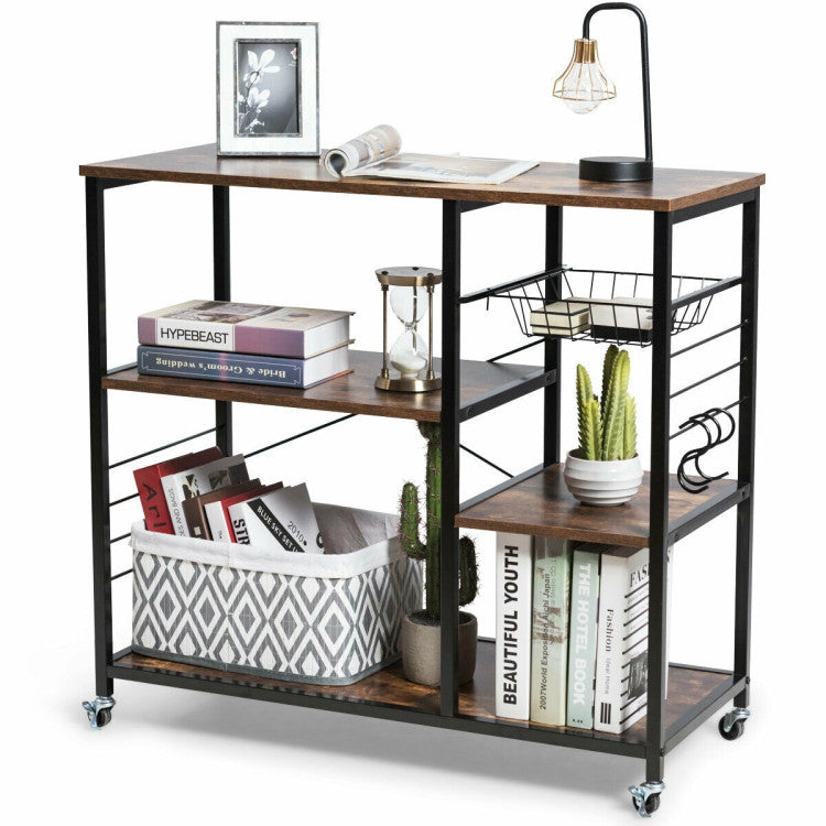 Industrial Kitchen Baker’s Storage Shelf with Rolling Wheels