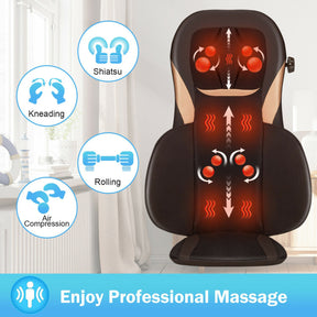 Shiatsu Heat Massage Chair with 4 Massage Nodes and Adjustable Height