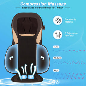 Shiatsu Heat Massage Chair with 4 Massage Nodes and Adjustable Height