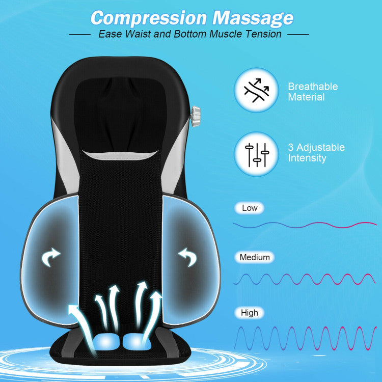 Shiatsu Heat Massage Chair with 4 Massage Nodes and Adjustable Height