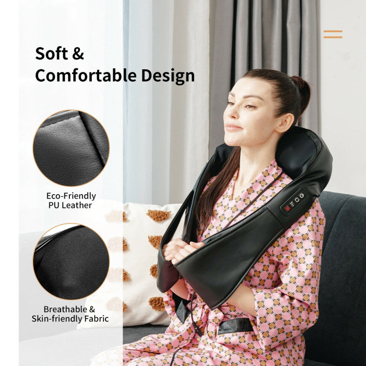 Shiatsu Neck Massager with Heat and Deep Tissue 3D-Kneading for Home and Office