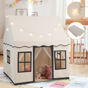 Toddler Large Playhouse with Star String Lights for Reading and Napping