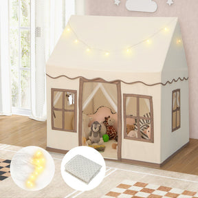 Toddler Large Playhouse with Star String Lights for Reading and Napping