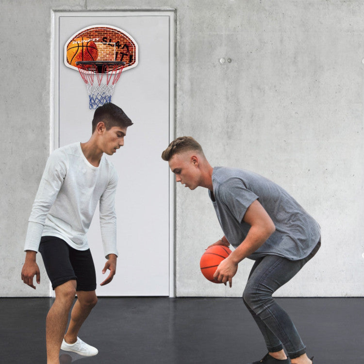 Wall Mounted Fan Backboard with Basketball Hoop and 2 Nets for Adults and Kids