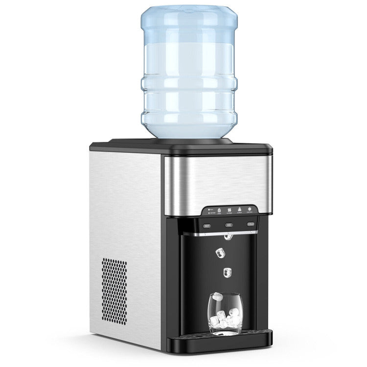 Water Cooler Dispenser with Built-in Ice Maker and 3 Temperature Settings