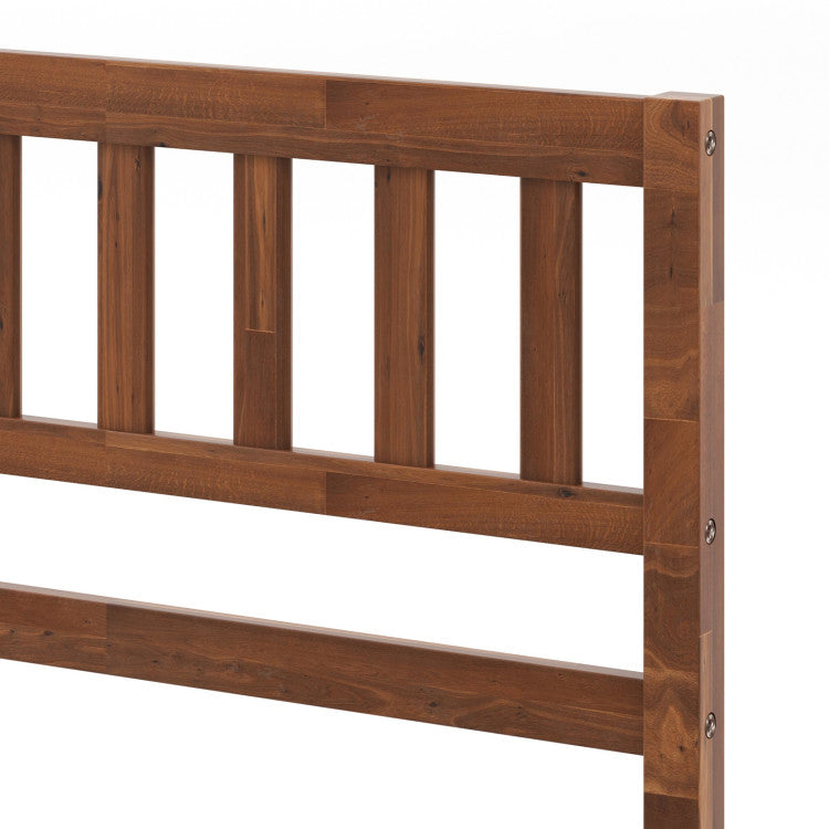 Twin/Full Size Wood Bed Frame with Headboard and 12" Under-bed Storage Space