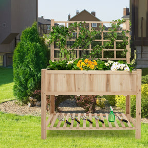 Wooden Raised Garden Bed Planter Box for Patio & Garden