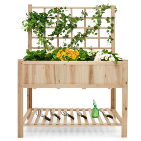 Wooden Raised Garden Bed Planter Box for Patio & Garden