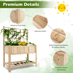 Wooden Raised Garden Bed Planter Box for Patio & Garden