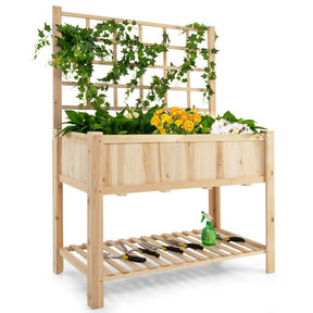 Wooden Raised Garden Bed Planter Box for Patio & Garden