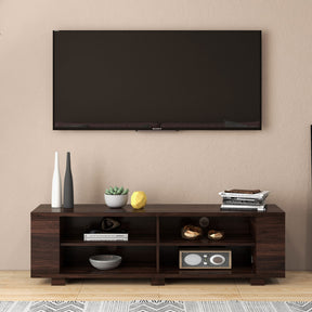 Wooden TV Stand with 8 Shelves for TVs up to 65 Inch Flat Screen