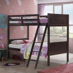 Wooden Twin Over Twin Solid Rubber wood Bunk Beds for Kids with Ladder and Safety Rail