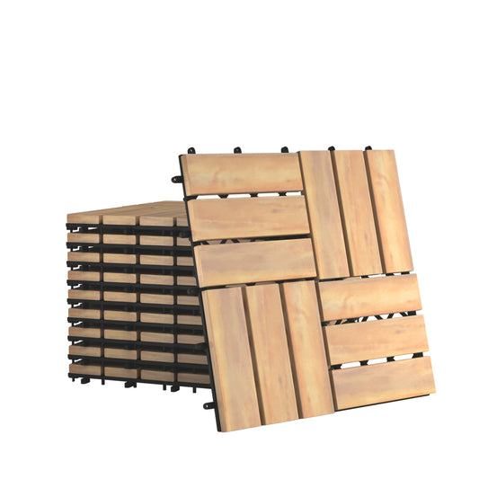 30x30cm Acacia Wood Deck Tiles of 10