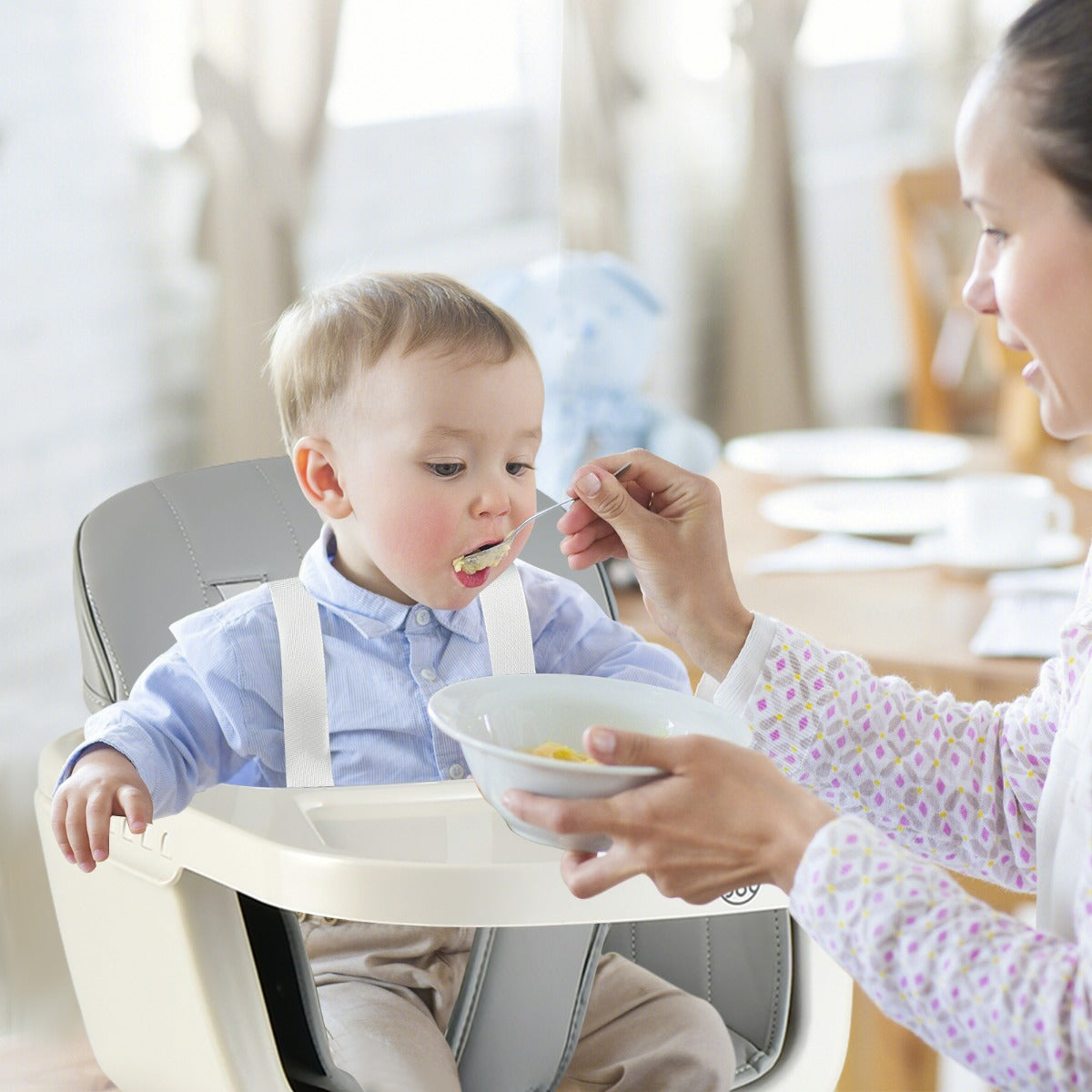 3 in 1 Wooden Convertible Baby High Chair with Removable Tray