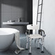 Non-Slip Height Adjustable Shower Chair with Removable Back and Padded Arms