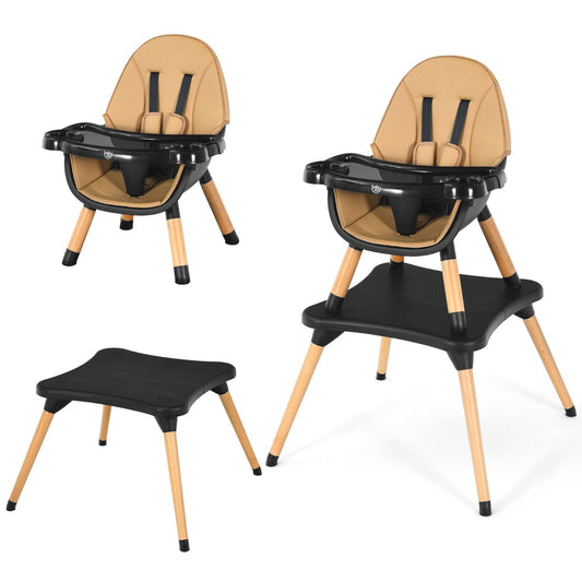 5-in-1 Convertible Wooden High Chair for Toddlers