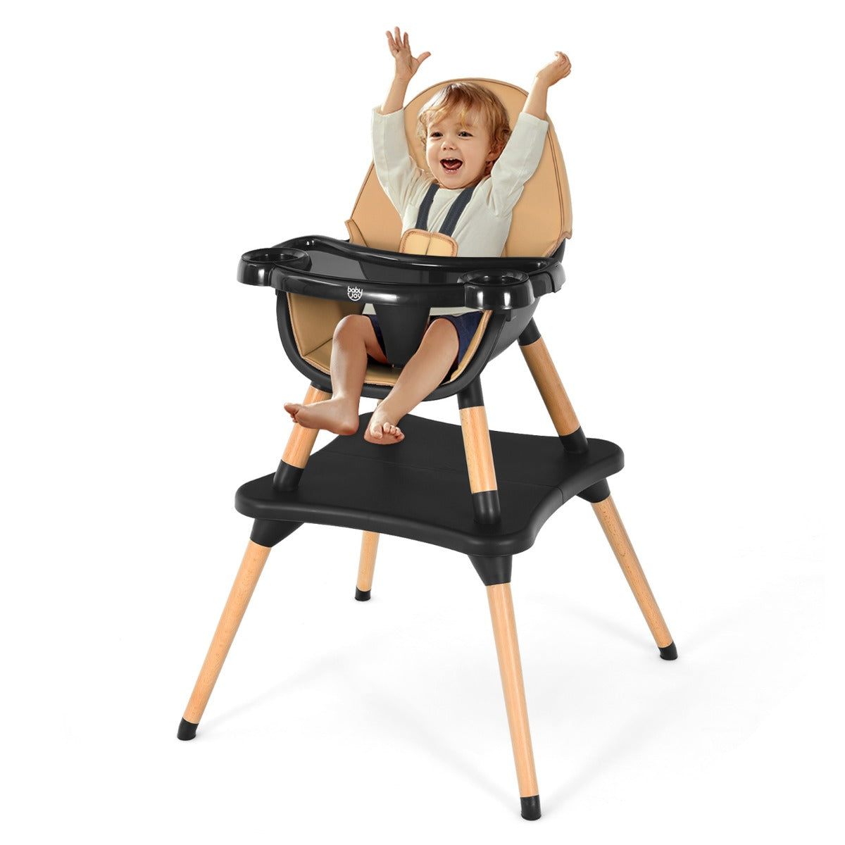 5-in-1 Convertible Wooden High Chair for Toddlers