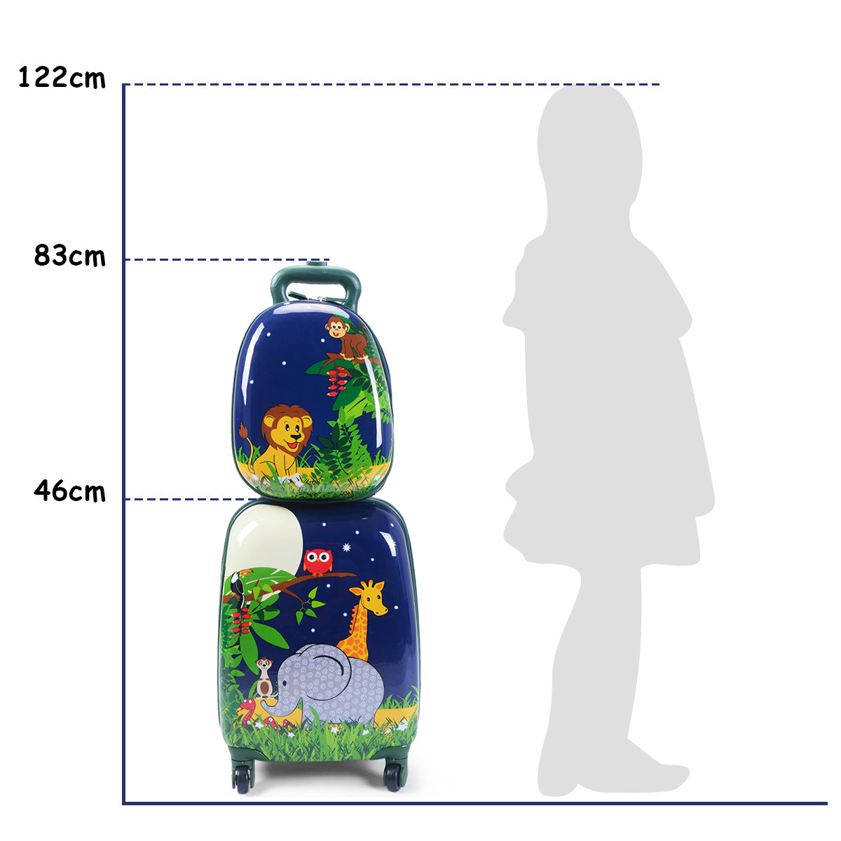 2 Pieces Kids Carry On Luggage Set with Spinner Wheels