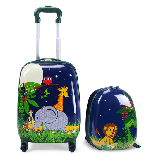 2 Pieces Kids Carry On Luggage Set with Spinner Wheels