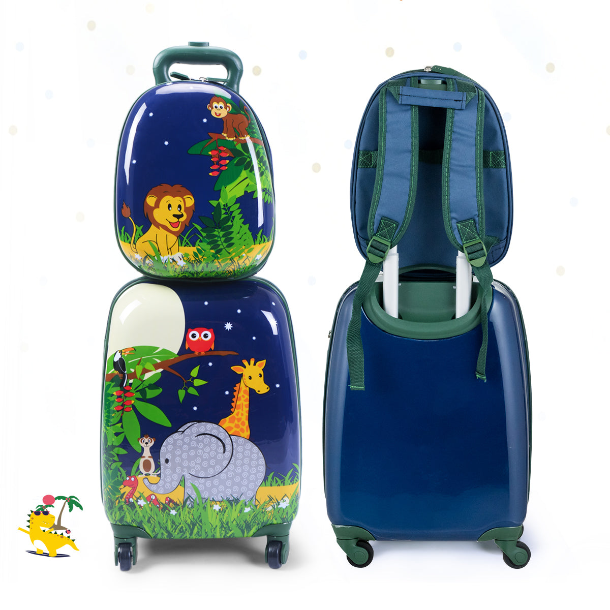 2 Pieces Kids Carry On Luggage Set with Spinner Wheels