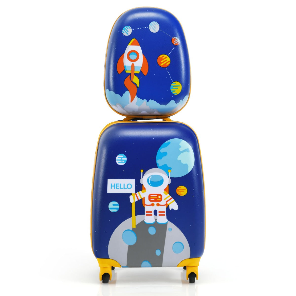 2 Pieces Kids Luggage Set with Extendable Handles for Kids