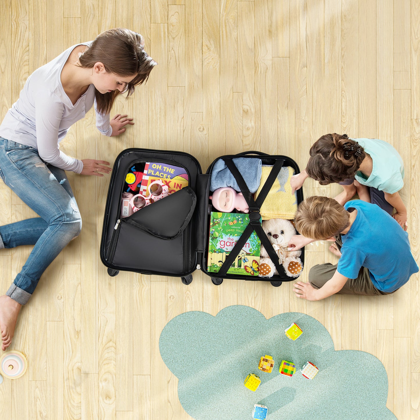 2-Piece Carry-on Luggage Set with Spinner Wheels for Children