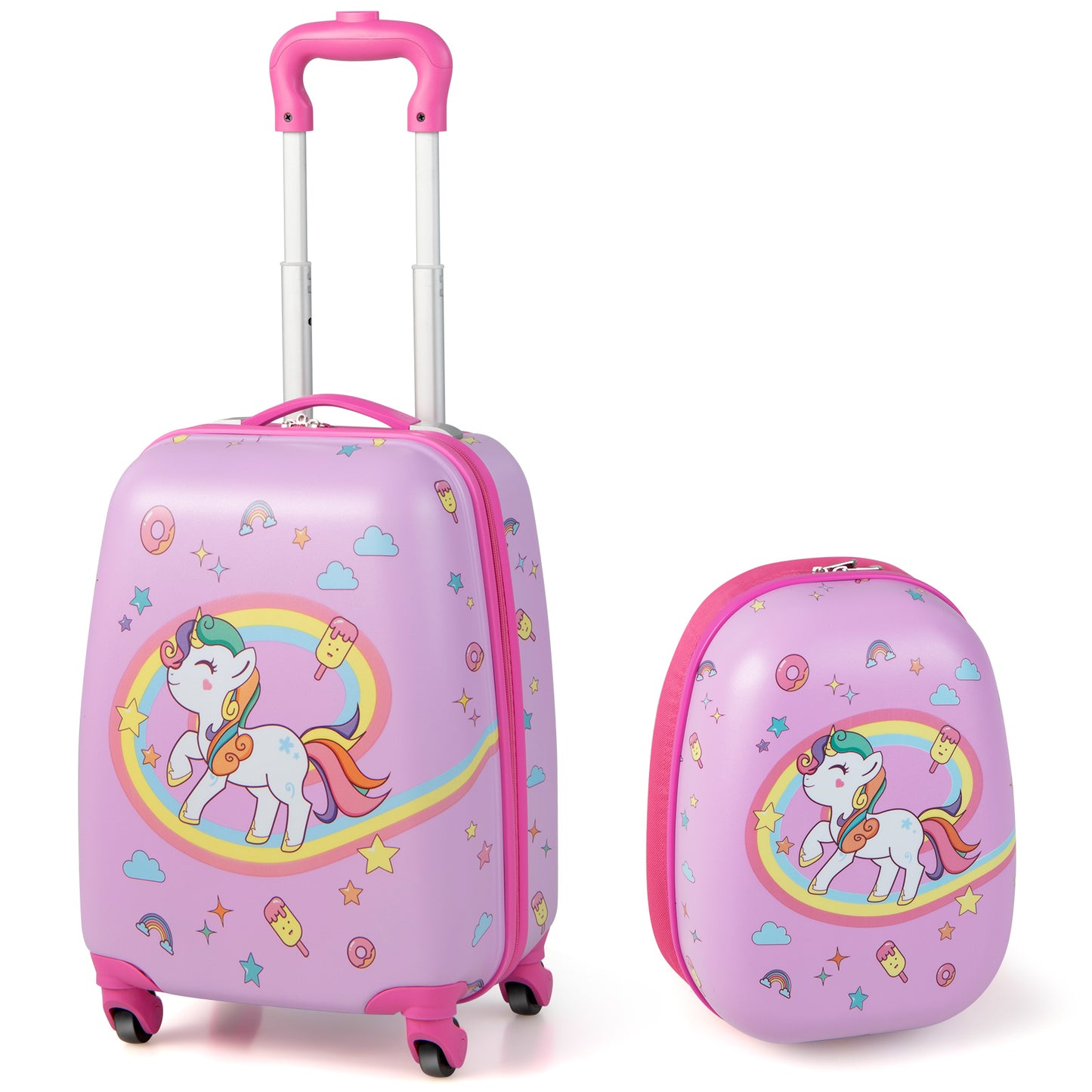 2-Piece Carry-on Luggage Set with Spinner Wheels for Children